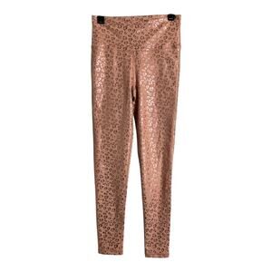 Mono B Womens Athletic Pants Leggings Pink Leopard Print M Medium Workout Gym